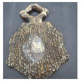 Vintage Faux Bois Hand mirror Antler handle