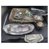 Large amount of antique silver plate items