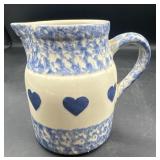 Roseville, Ohio crockery heart pitcher 5.5 inch