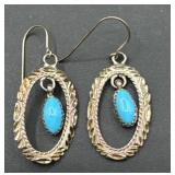 Sterling 925 turquoise drop earrings