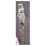 Mr. peanut nut spoon gold washed