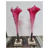 Cranberry Art Glass Vases