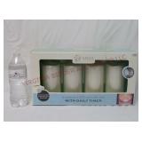 LED Candle Set with Daily Timer ~ 4 Piece