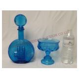 Glass Compote & Westminster Abbey Decanter