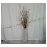 Decorative Floor Vase & Stems ~ 25" Tall Vase