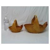 Vintage Hen / Chicken Baskets ~ Set of 2