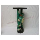Painted Wood Frog Plant Stand / Pedestal ~ 20" t
