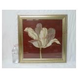 Floral with Glitter Framed Art ~ 21.5"x21.5"