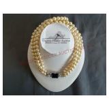 Trifari ~ Triple Strand Faux Pearl Necklace
