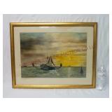 Shrimp Boat - Gulf of Mexico Signed Watercolor