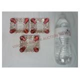 Vintage Glass Cigarette Ashtrays ~ Set of 3