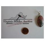 Stone Pendant ~ Marked 925 ~ Sterling Silver