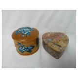 Painted Wood & Inlaid Stone Trinket Boxes