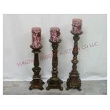 Tiered Pillar Candle Stands ~ Set of 3