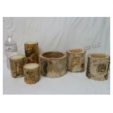 Pillar Candles & Candle Holders ~ Tree Bark Design