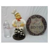 Wine Bottle Holder & French Bistro Wall Plaque