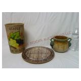 Wine Chiller, Wall Plaque & Handled Dish / Bowl