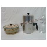 Vintage Metal Bowl Tin & Foley Coffee Pot