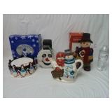 Penguin Candle Holder & Snowman Decor