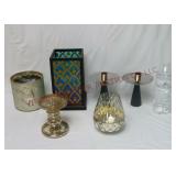 Peacock & Mercury Glass Candles, Candlesticks