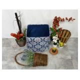 Fabric Storage Cube & Floral Arrangements