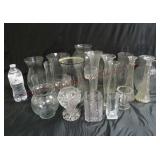 Glass Flower Vases ~ Various Sizes ~ Lot of 20