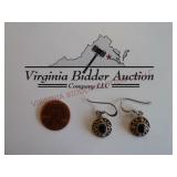 Onyx Dangle Earrings ~ Marked 925 ~Sterling Silver