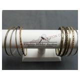 Gold Tone Bangle Bracelets ~ Lot of 9