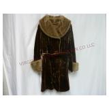 Vintage Ladies Coat ~ Faux Fur & Velvet, Lined