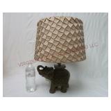 Elephant Table Lamp w Shade ~ 19" Tall ~ Powers On