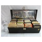 Vintage Carry Case w/ Key of 8-Track Tapes