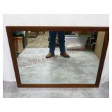 Large Wood Framed Wall Mirror ~ 49"x37"