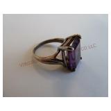 Purple & Sterling Cocktail Ring ~ Marked UTC 925