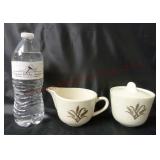 Vintage USA Metallic Gold Wheat Sugar & Creamer