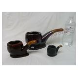 Vintage Pipe Shaped Ashtrays ~ Set of 3