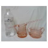 Pink Depression Glass Sugar & Creamer
