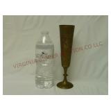1940s Etched Brass Vase ~ 8.75" Tall
