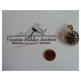 Round Rhinestone Pendant ~ Marked 925