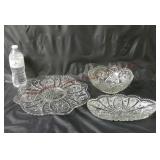 Vintage Pressed Glass Celery, Bowl & Serving Tray