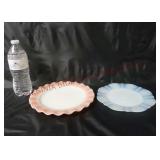 Vintage Milk Glass Plates ~ Lot of 2