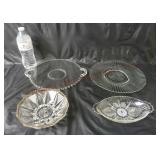 Vintage Glass Trays & Bowls ~ 4 Pieces