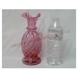 Fenton Diamond Optic Ruby Glass Pitcher ~ 9"