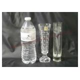 Crystal & Etched Glass Bud Vases ~ Approx 7" Tall