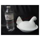 Vintage Indiana Milk Glass Hen on Nest