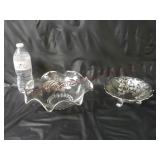 Vintage Floral Silver Overlay Bowls ~ 2