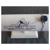 Blue Druzy Quartz Bracelet ~ Marked 925 STS