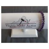 Amethyst Bead Bracelet w Bell Loop Closure