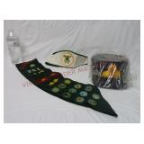 Vintage Girl Scouts Sash & (2) Caps/Hats