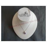Lavender Alexite Pendant w Plat / Silver Necklace