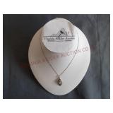 Rainbow Moonstone Pendant w Plat / Ster Necklace